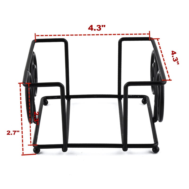 MOYODOR Coaster Holder 4.3 Inch Black Iron Metal Holder Storage Caddy for Both Round and Square Coasters Fit 4 to 9 Pieces Coasters (1 PC) - Image 2